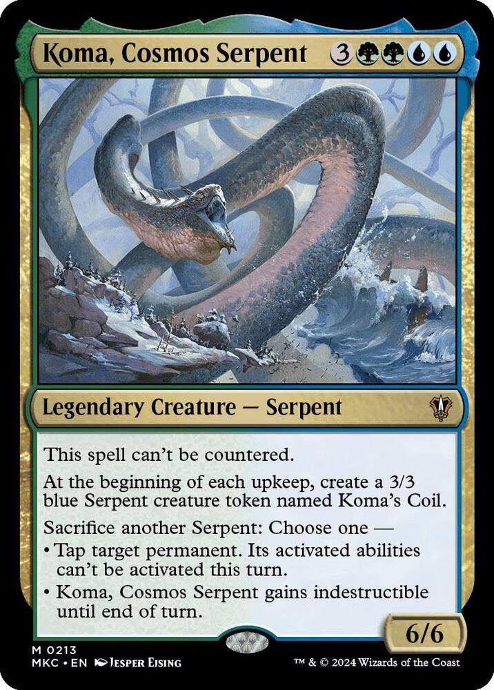 Koma, Cosmos Serpent 213 card from Commander: Murders at Karlov Manor