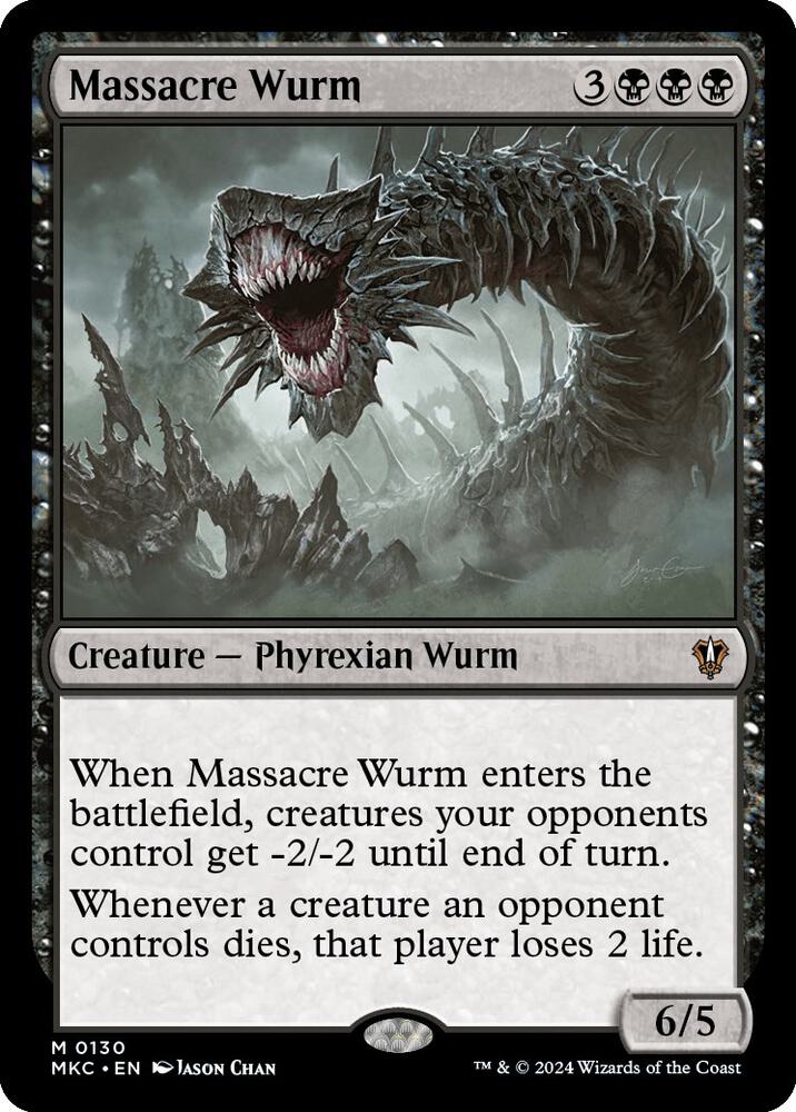 Massacre Wurm 130 card from Commander: Murders at Karlov Manor