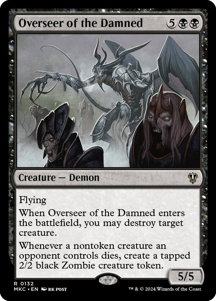 Overseer of the Damned 132 card from Commander: Murders at Karlov Manor