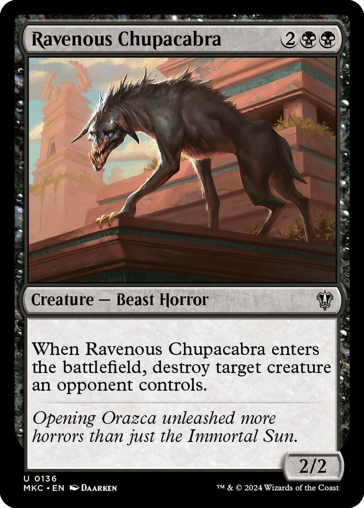 Ravenous Chupacabra 136 card from Commander: Murders at Karlov Manor