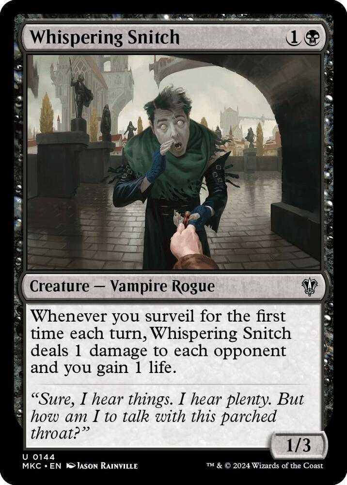 Whispering Snitch 144 card from Commander: Murders at Karlov Manor