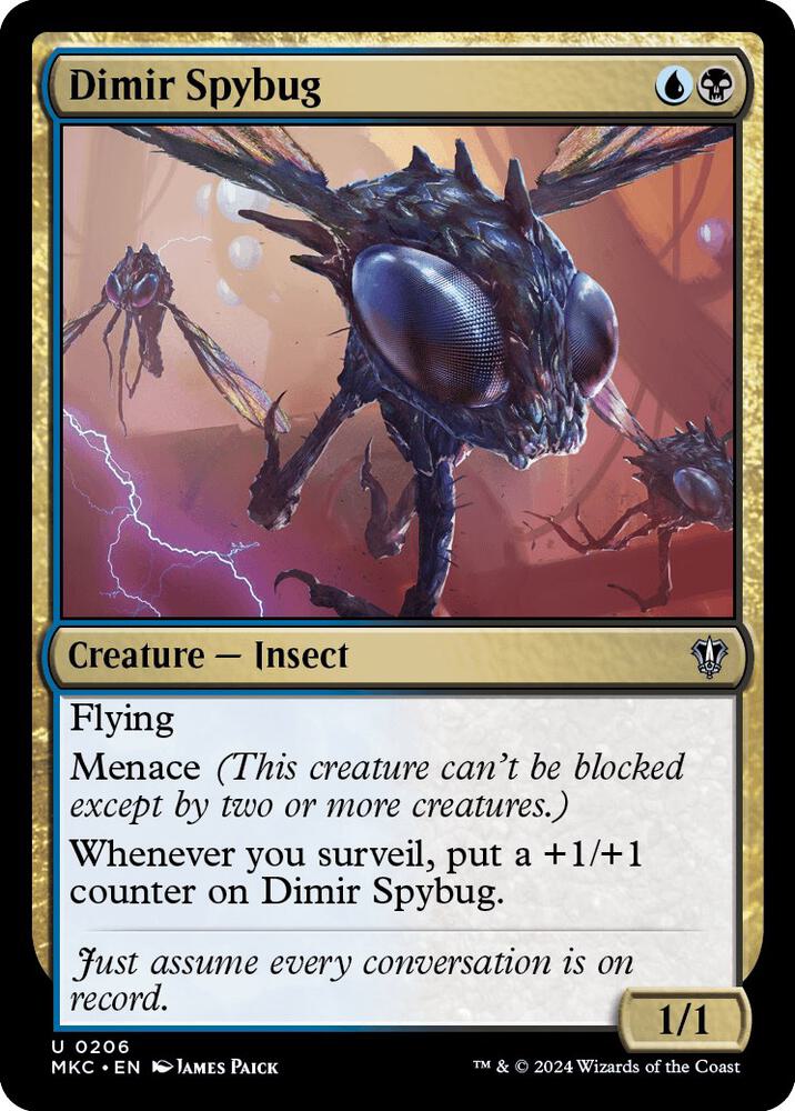 Dimir Spybug 206 card from Commander: Murders at Karlov Manor