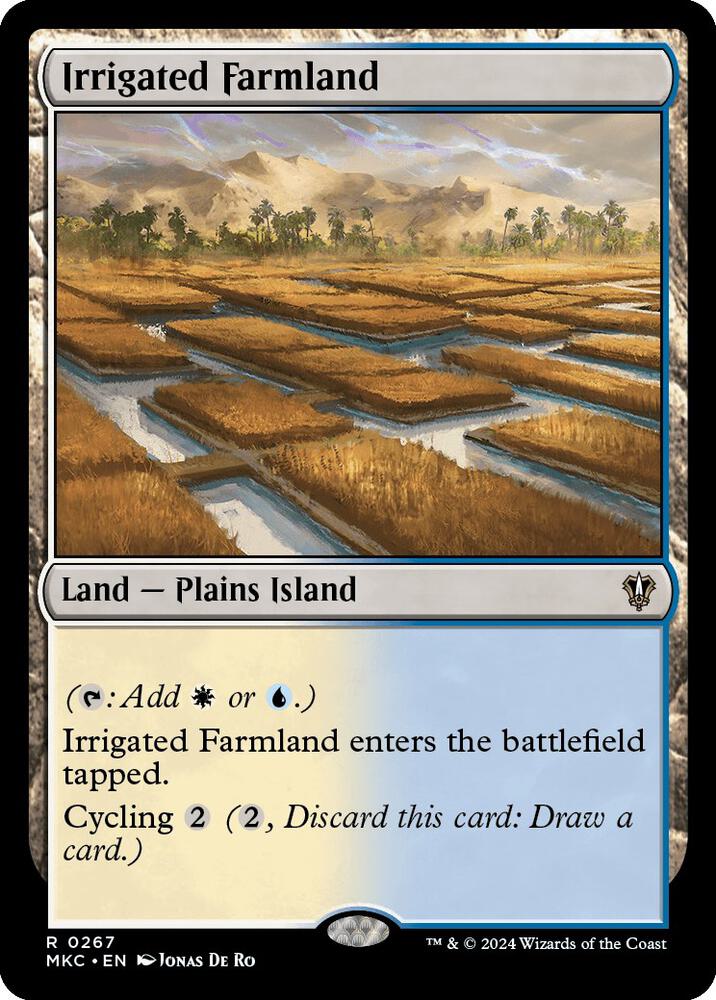 Irrigated Farmland 267 card from Commander: Murders at Karlov Manor