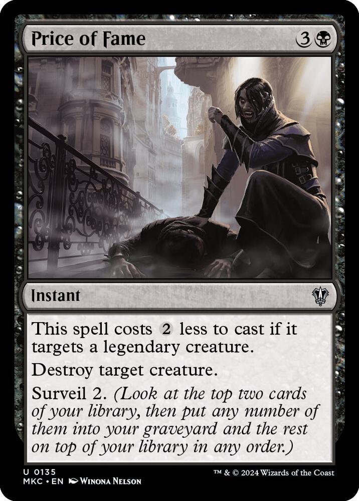 Price of Fame 135 card from Commander: Murders at Karlov Manor