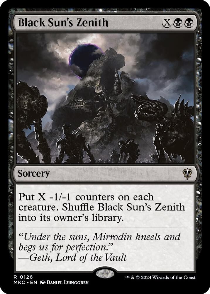 Black Sun's Zenith 126 card from Commander: Murders at Karlov Manor