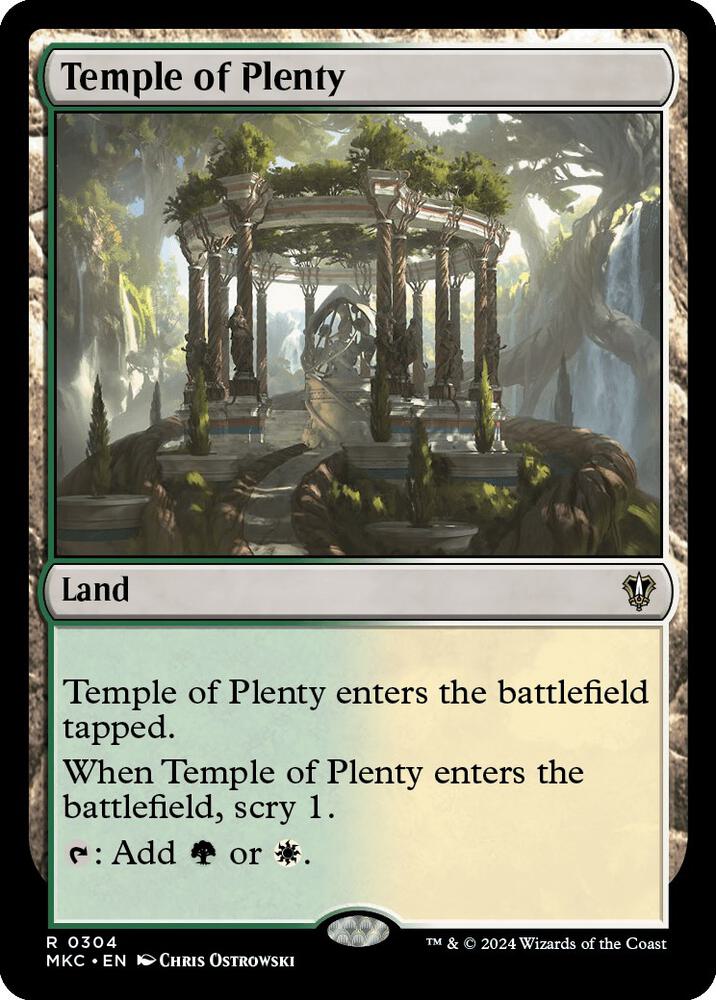 Temple of Plenty 304 card from Commander: Murders at Karlov Manor