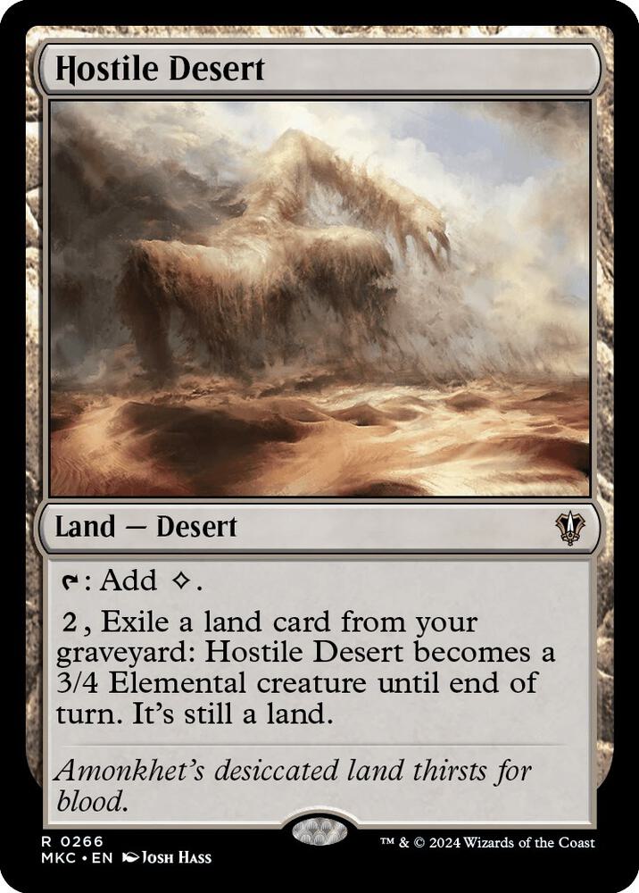 Hostile Desert 266 card from Commander: Murders at Karlov Manor