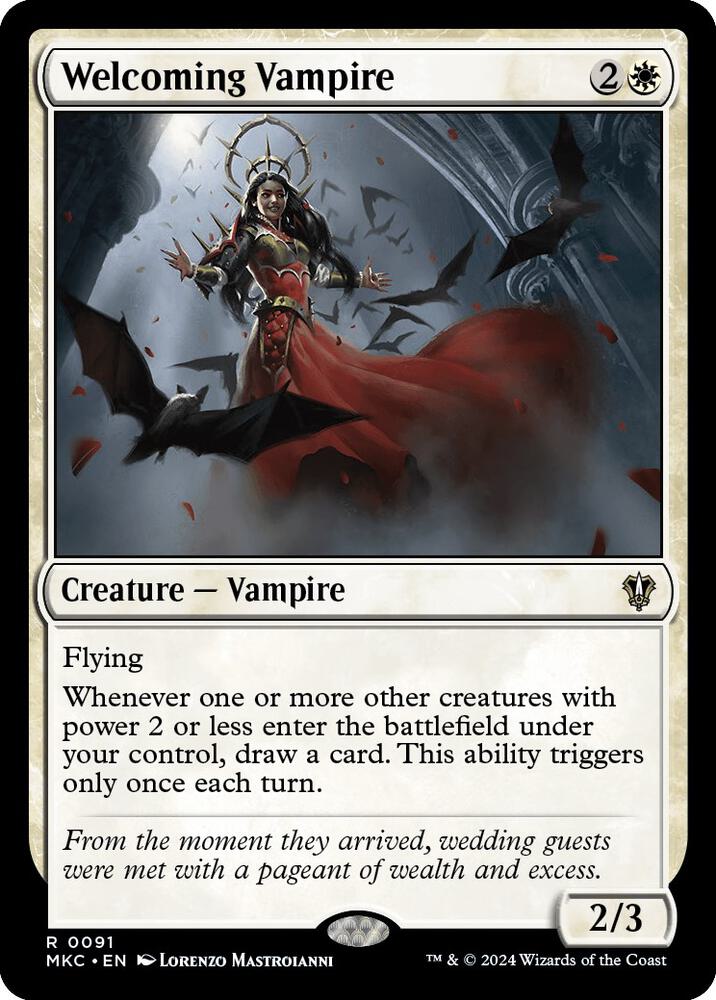 Welcoming Vampire 91 card from Commander: Murders at Karlov Manor
