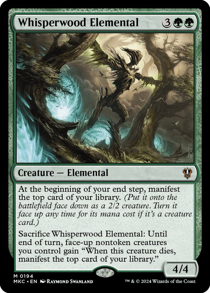 Whisperwood Elemental 194 card from Commander: Murders at Karlov Manor