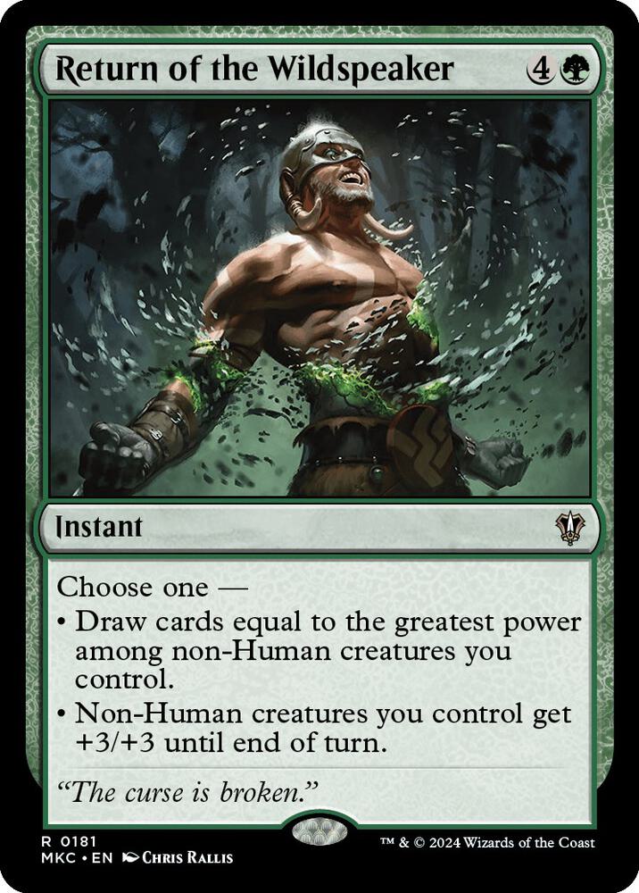 Return of the Wildspeaker 181 card from Commander: Murders at Karlov Manor