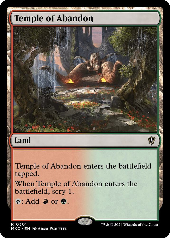 Temple of Abandon 301 card from Commander: Murders at Karlov Manor