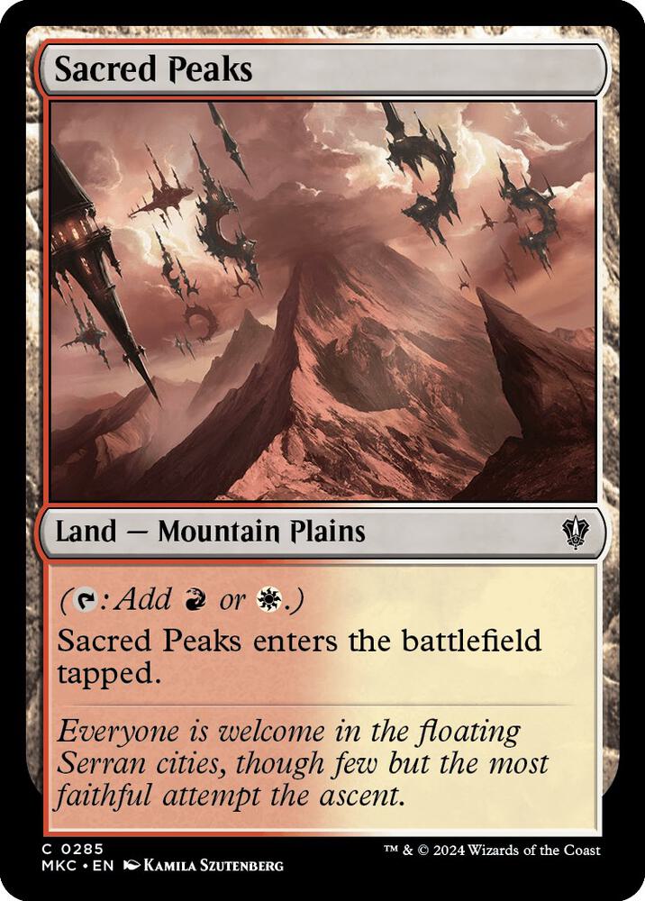 Sacred Peaks 285 card from Commander: Murders at Karlov Manor