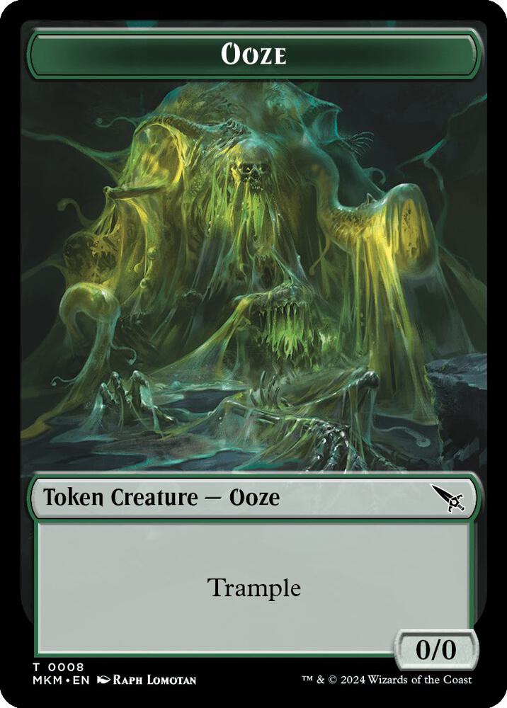 Ooze // A Mysterious Creature Double-Sided Token 8 // 21 card from Murders at Karlov Manor