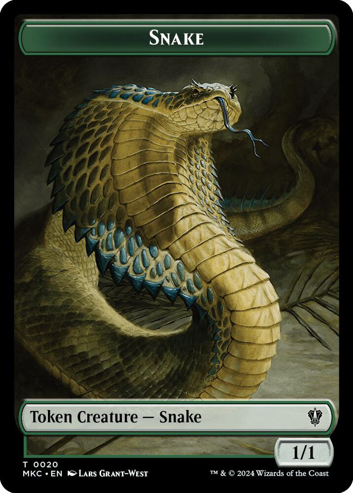Snake // Morph Double-Sided Token 20 // 30 card from Commander: Murders at Karlov Manor