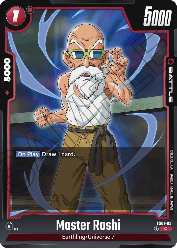 Master Roshi FS01-03 card from Starter Deck 1: Son Goku