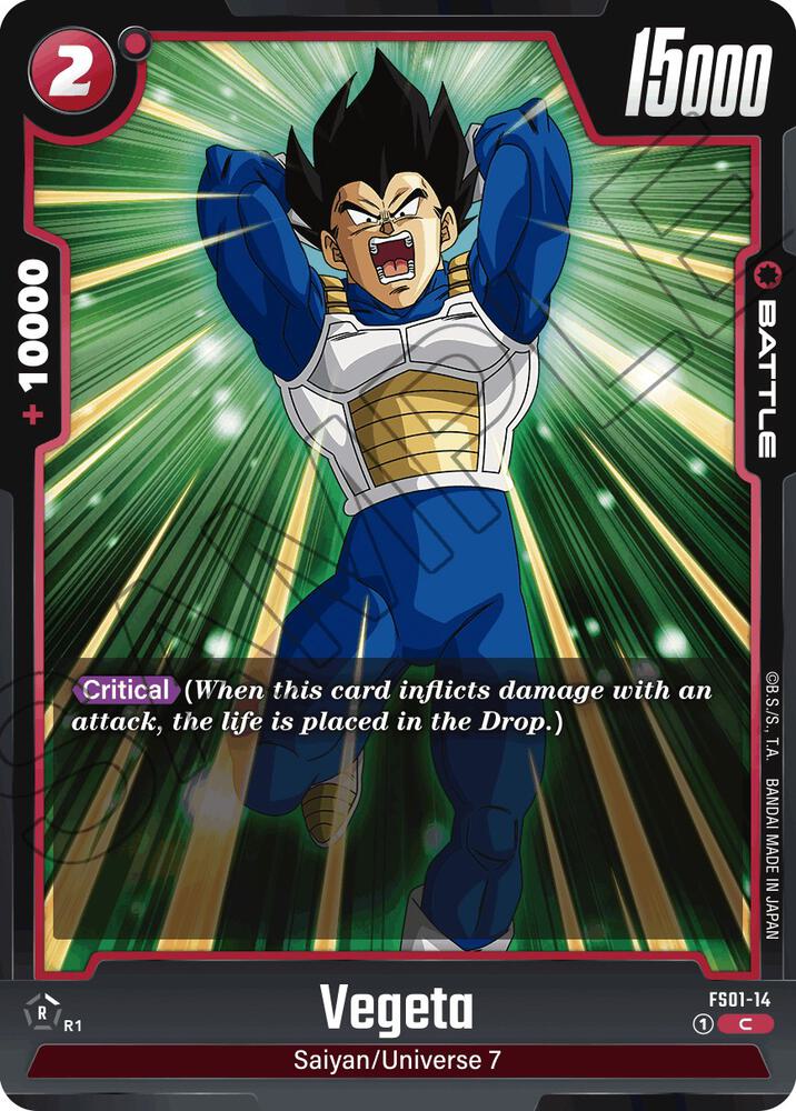 Vegeta FS01-14 card from Starter Deck 1: Son Goku