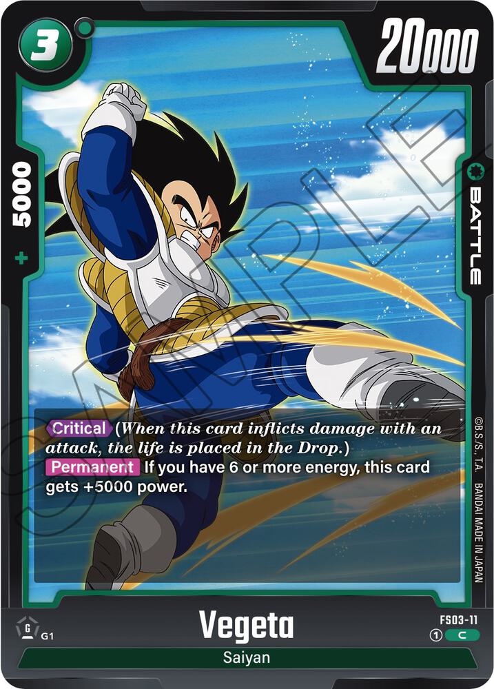 Vegeta FS03-11 card from Starter Deck 3: Broly