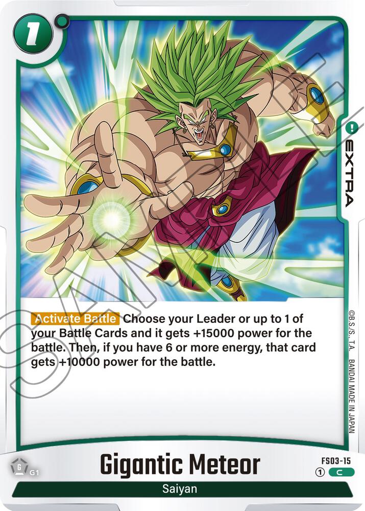 Gigantic Meteor FS03-15 card from Starter Deck 3: Broly