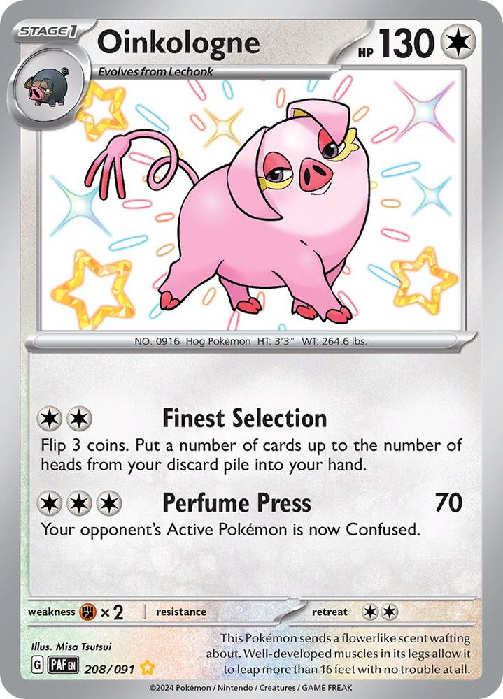 Oinkologne 208/091 card from SV: Paldean Fates