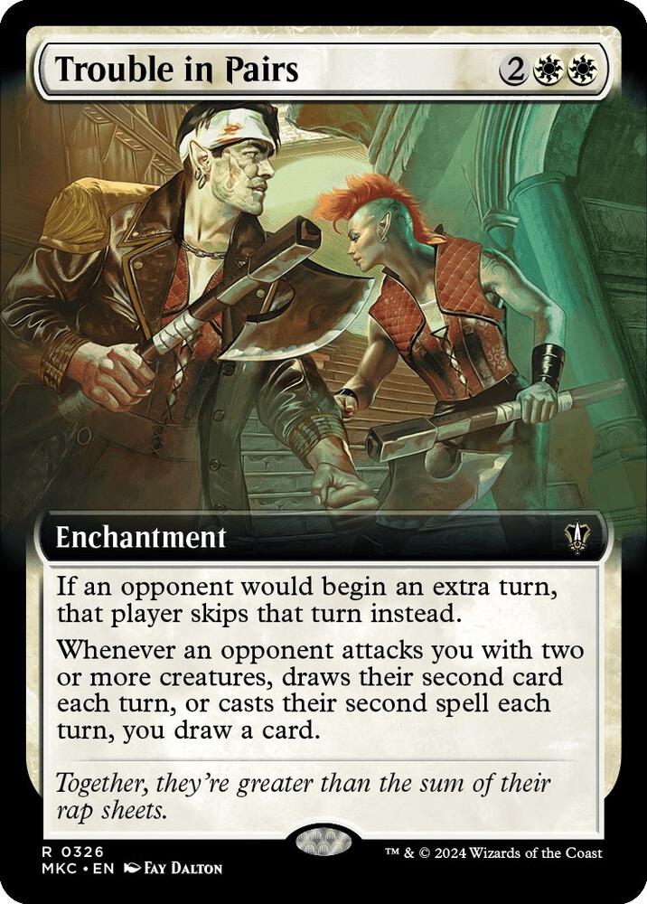 Trouble in Pairs (Extended Art) 326 card from Commander: Murders at Karlov Manor