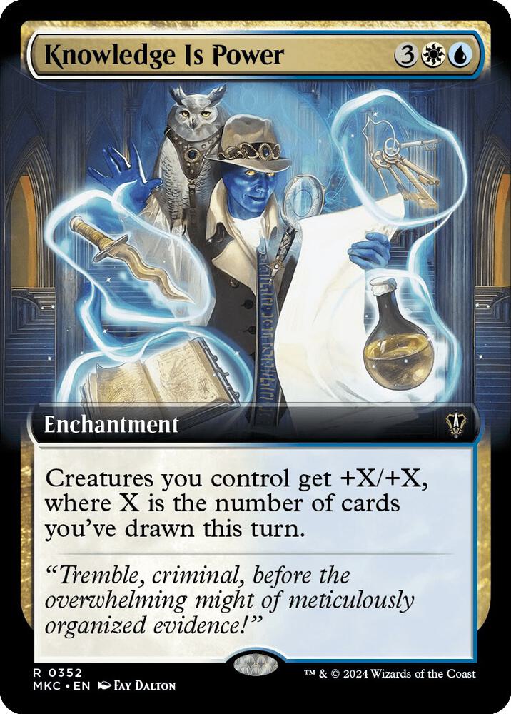 Knowledge is Power (Extended Art) 352 card from Commander: Murders at Karlov Manor