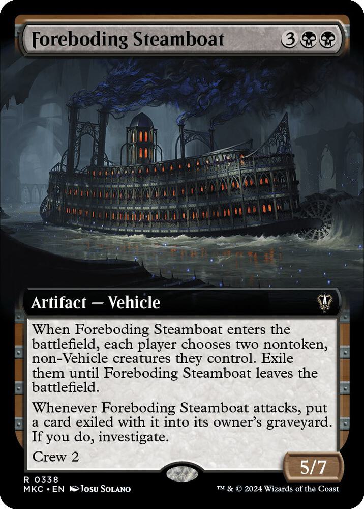 Foreboding Steamboat (Extended Art) 338 card from Commander: Murders at Karlov Manor