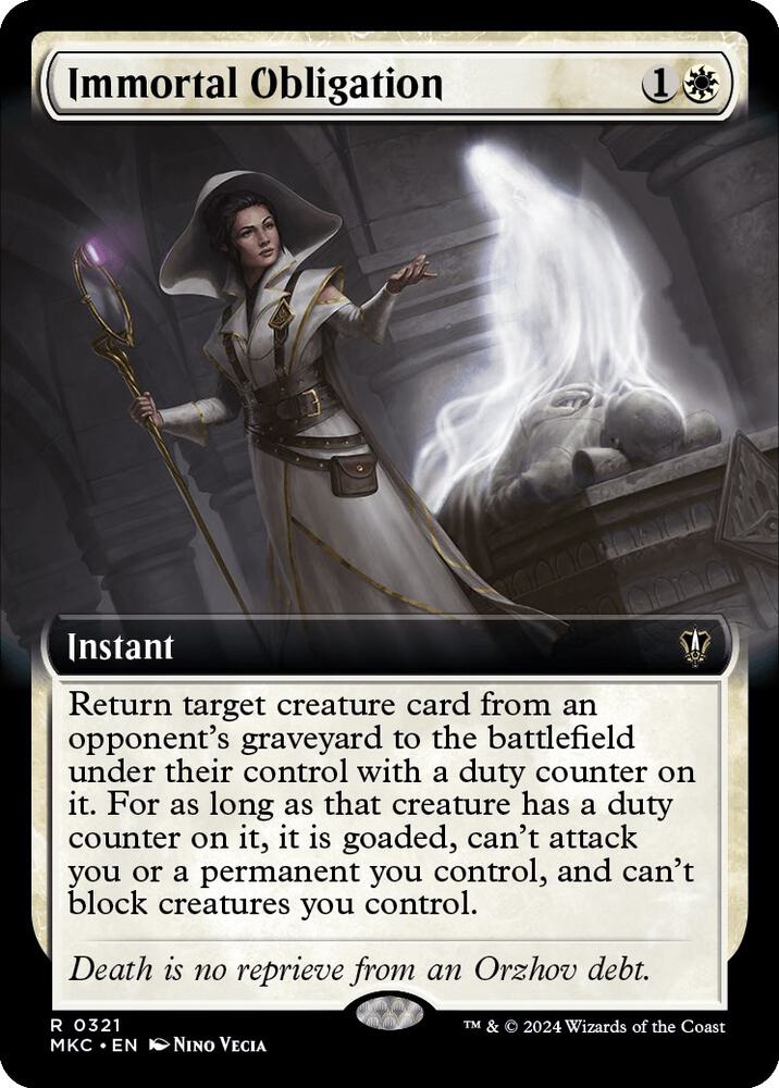 Immortal Obligation (Extended Art) 321 card from Commander: Murders at Karlov Manor