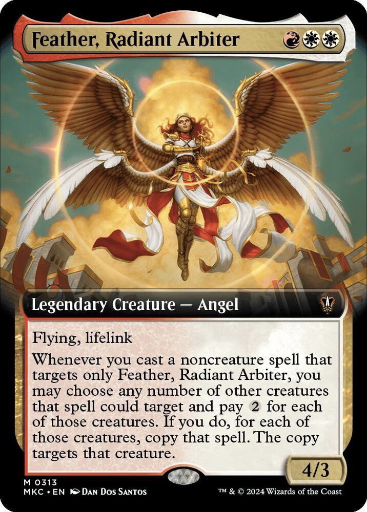 Feather, Radiant Arbiter (Extended Art) 313 card from Commander: Murders at Karlov Manor
