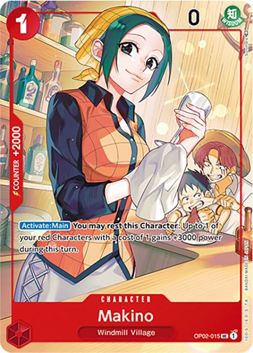 Makino (Japanese 1st Anniversary Set) OP02-015 card from One Piece Promotion Cards