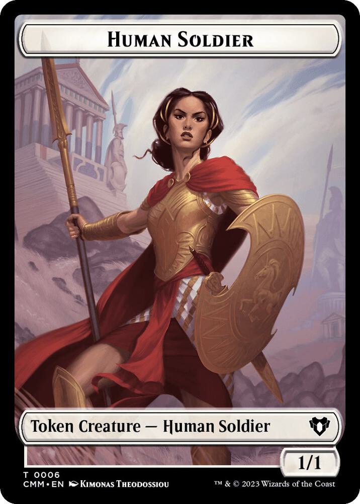 Human Soldier // Elemental Double-Sided Token 6 // 25 card from Commander Masters