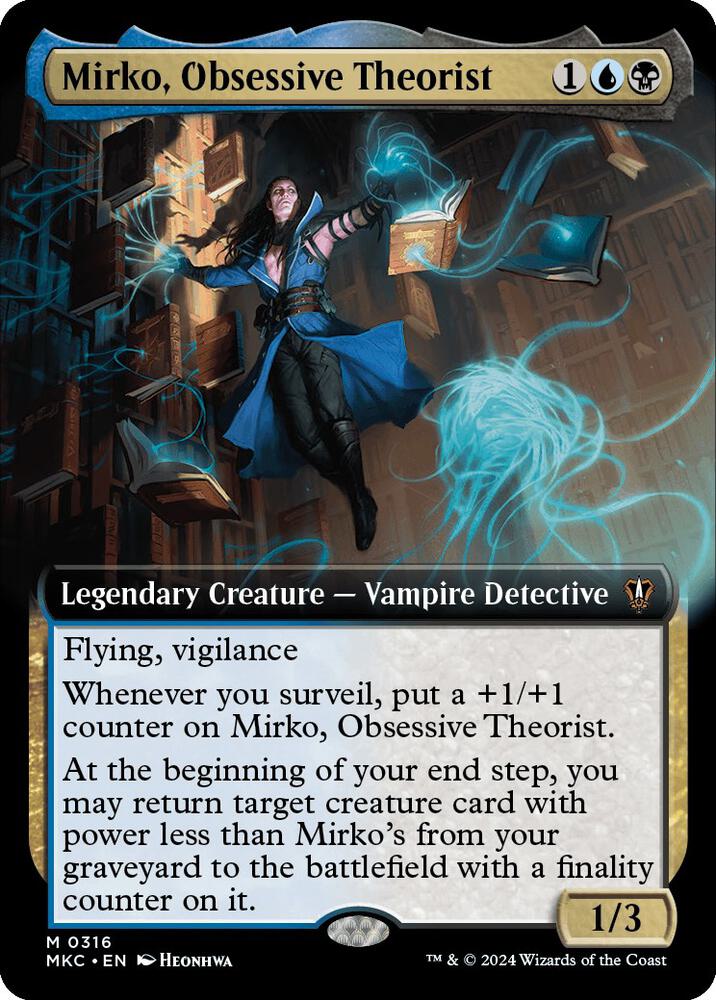 Mirko, Obsessive Theorist (Extended Art) 316 card from Commander: Murders at Karlov Manor