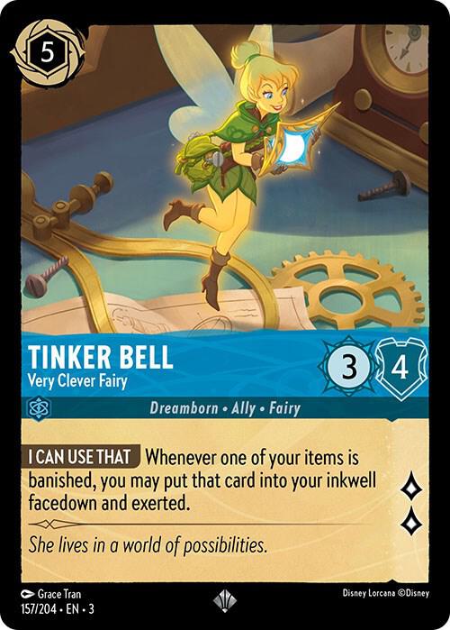 Tinker Bell - Very Clever Fairy 157/204 card from Into the Inklands