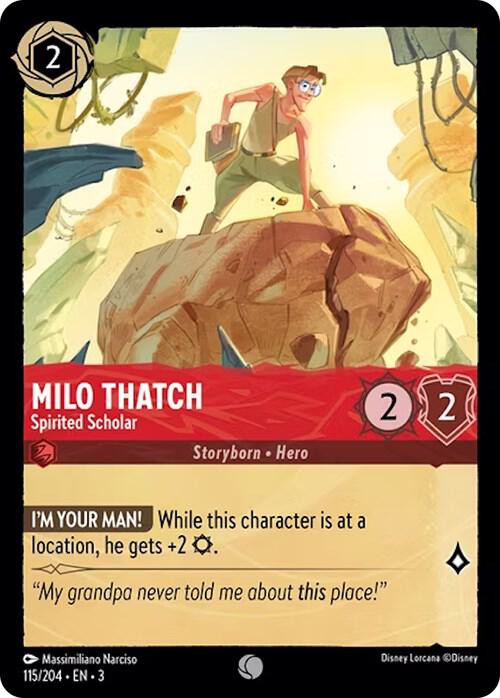 Milo Thatch - Spirited Scholar 115/204 card from Into the Inklands