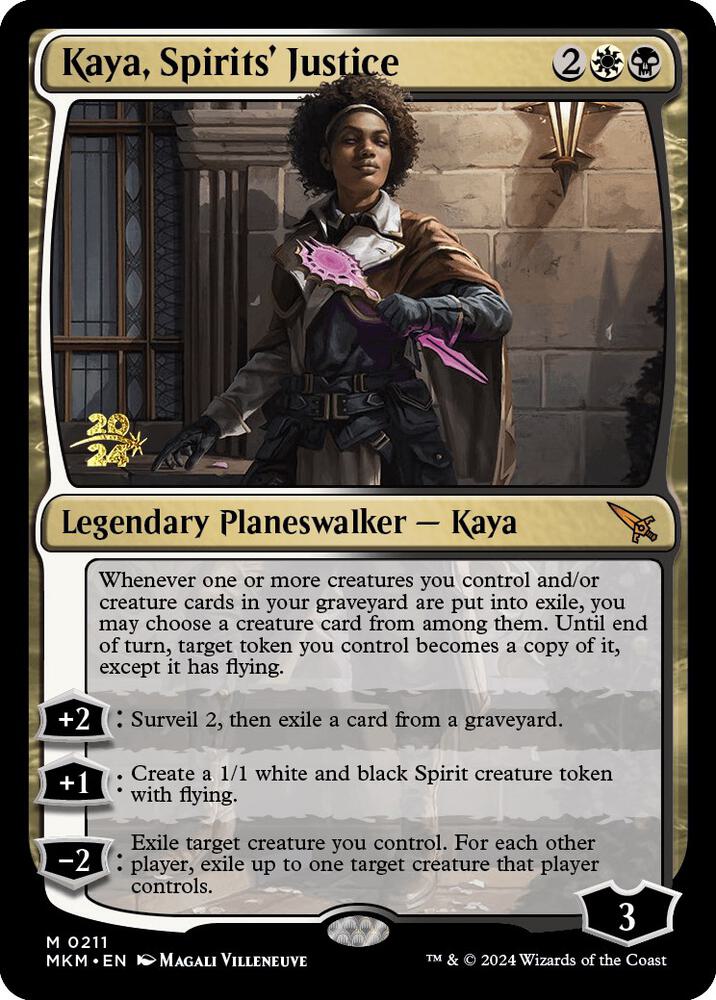 Kaya, Spirits' Justice 211 card from Prerelease Cards