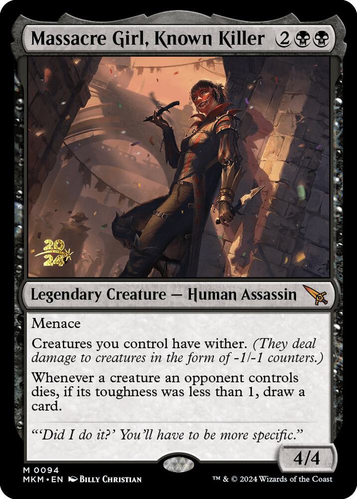 Massacre Girl, Known Killer 94 card from Prerelease Cards