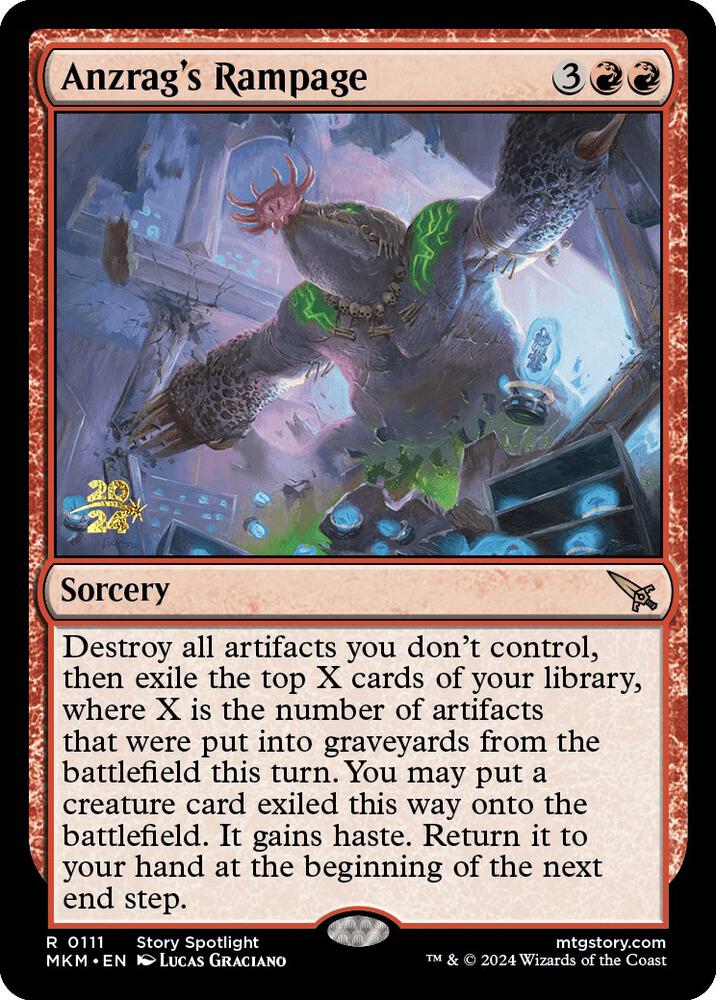 Anzrag's Rampage 111 card from Prerelease Cards