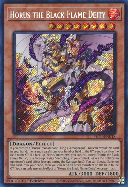 Horus the Black Flame Deity PHNI-EN018 card from Phantom Nightmare