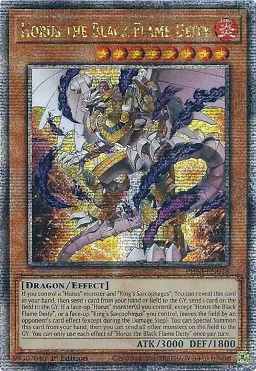 Horus the Black Flame Deity (Quarter Century Secret Rare) PHNI-EN018 card from Phantom Nightmare