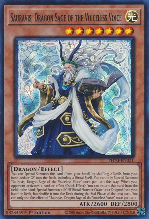 Sauravis, Dragon Sage of the Voiceless Voice PHNI-EN021 card from Phantom Nightmare