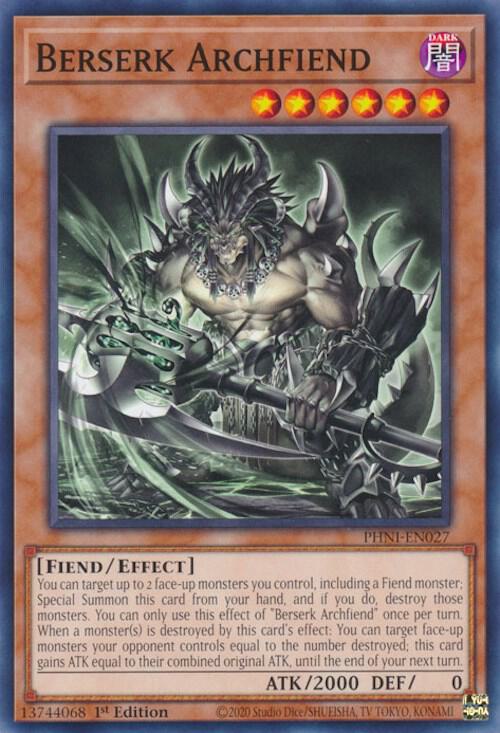 Berserk Archfiend PHNI-EN027 card from Phantom Nightmare