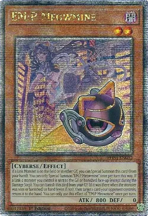 EM:P Meowmine (Quarter Century Secret Rare) PHNI-EN032 card from Phantom Nightmare
