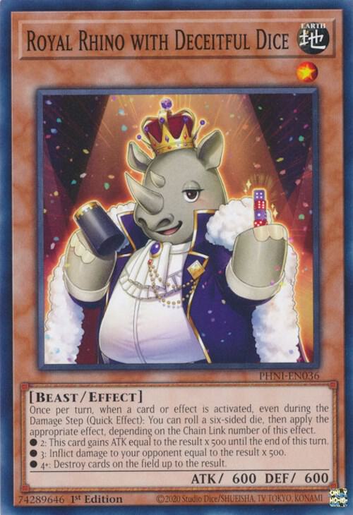 Royal Rhino with Deceitful Dice PHNI-EN036 card from Phantom Nightmare