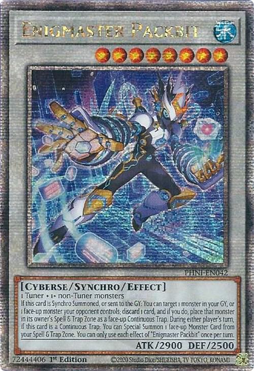 Enigmaster Packbit (Quarter Century Secret Rare) PHNI-EN042 card from Phantom Nightmare