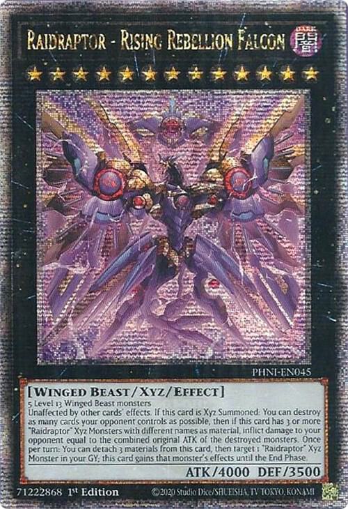 Raidraptor - Rising Rebellion Falcon (Quarter Century Secret Rare) PHNI-EN045 card from Phantom Nightmare