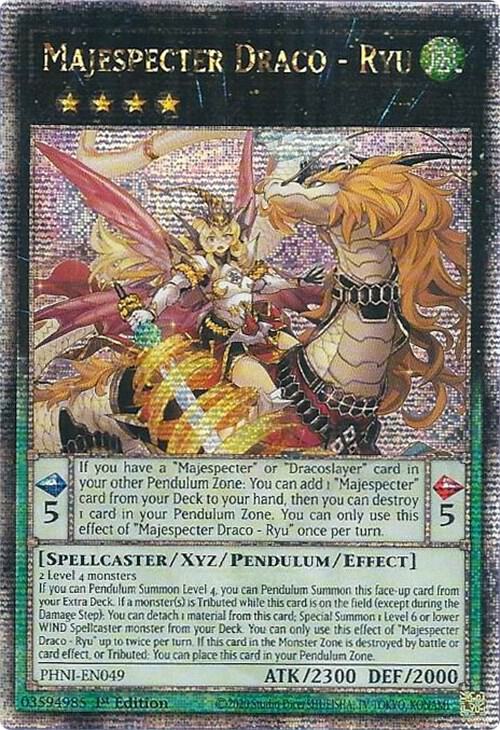 Majespecter Draco - Ryu (Quarter Century Secret Rare) PHNI-EN049 card from Phantom Nightmare