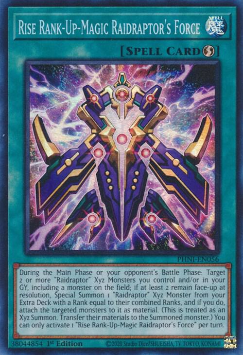 Rise Rank-Up-Magic Raidraptor's Force PHNI-EN056 card from Phantom Nightmare