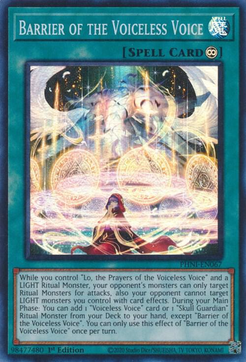 Barrier of the Voiceless Voice PHNI-EN067 card from Phantom Nightmare