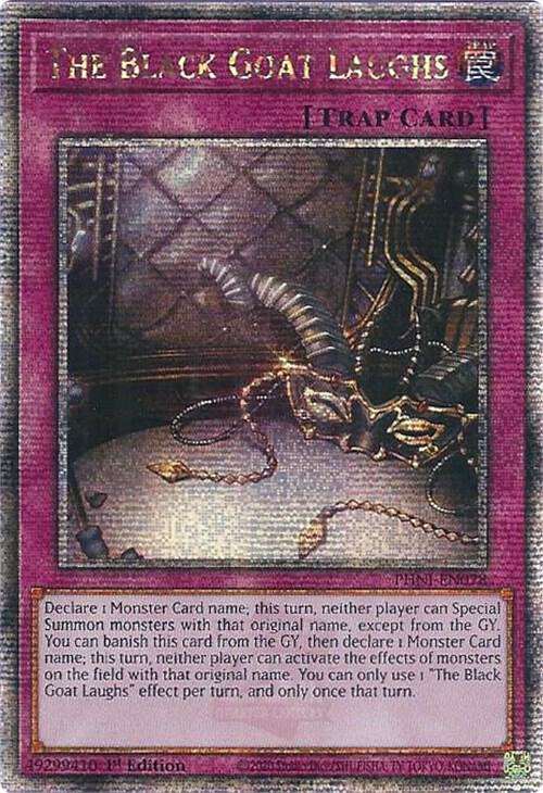 The Black Goat Laughs (Quarter Century Secret Rare) PHNI-EN078 card from Phantom Nightmare