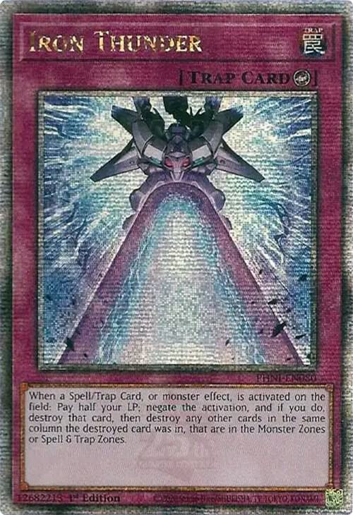 Iron Thunder (Quarter Century Secret Rare) PHNI-EN080 card from Phantom Nightmare