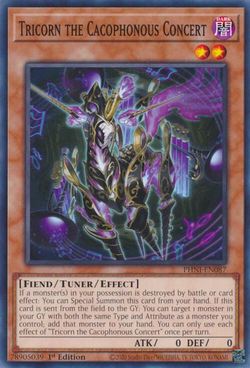 Tricorn the Cacophonous Concert PHNI-EN087 card from Phantom Nightmare